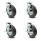 Service Caster 8 Inch Gray Pneumatic Wheel Caster Swivel with Brakes 2 with Swivel Locks, 4PK SCC-100S280-PNB-GRY-TLB-BSL-2-TLB-2 - alternate 1